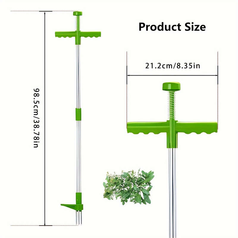 Double-Section Split Aluminum Tube Vegetable Digging Gardening Hand Tool Weed Removal Tool