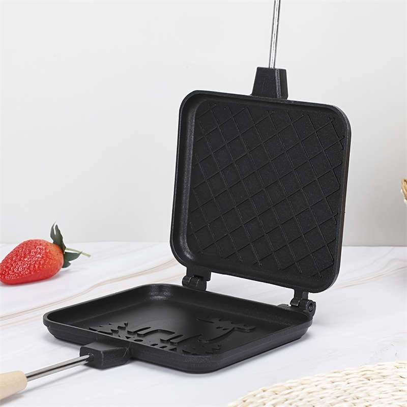 Durable Aluminum Kitchen Gadgets Non-Stick Double-Sided Mini Waffle Maker