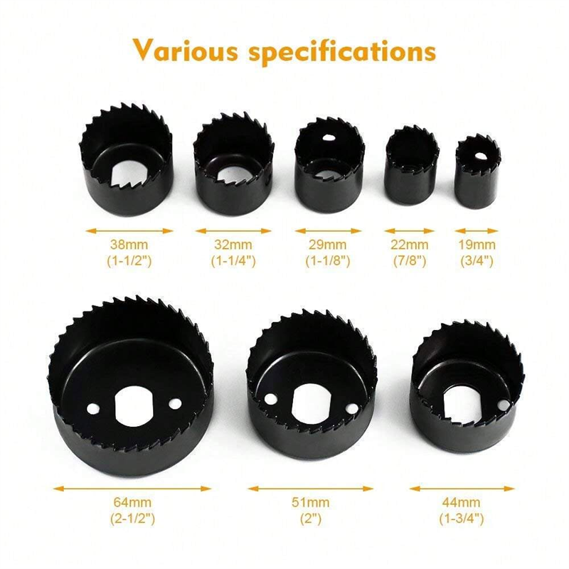 11-Piece Hole Saw Drill Bit Kit for Softwood, Plywood, Drywall, PVC