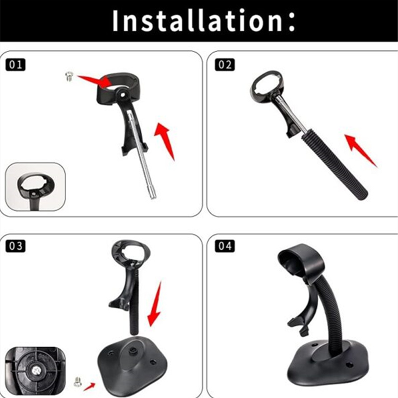 Adjustable Hands-Free Gooseneck Barcode Scanner Holder for Desktop Stand