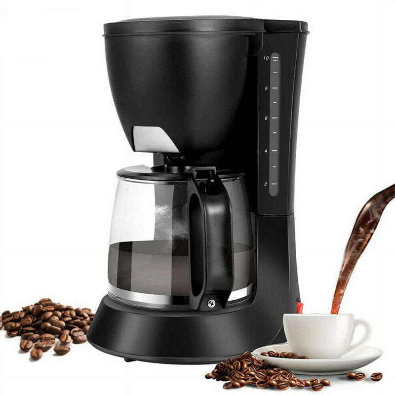 10 Cup Drip Coffee Maker Brew Restaurant Pot Maker with Glass Coffee Maker