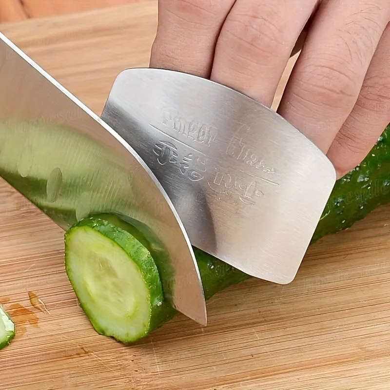 1 PC Stainless Steel Slicing Finger Guard Reusable Finger Guard