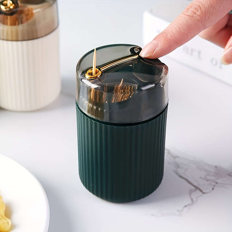 1pc Creative Design Storage Toothpick Box, Automatic Release Push-Type Toothpick Box