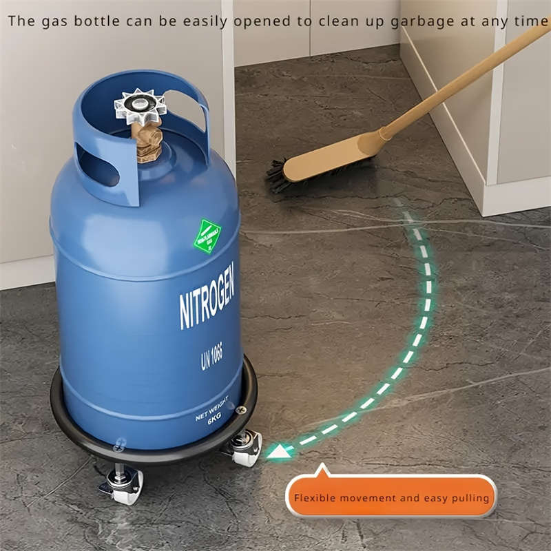 Heavy Duty Stainless Steel Gas Cylinder Cart, Removable Propane and LPG Tank Holder