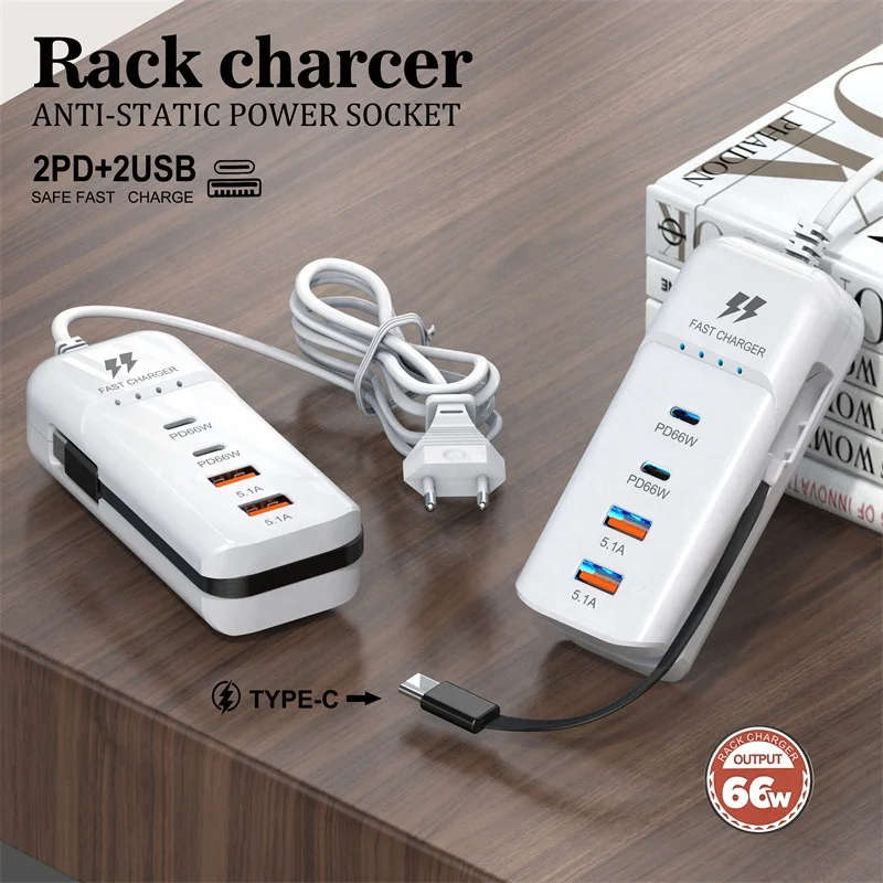 5.1A USB/66w PD Fast Charging Port Extension Cable for Mobile Phones with USB/Type-C