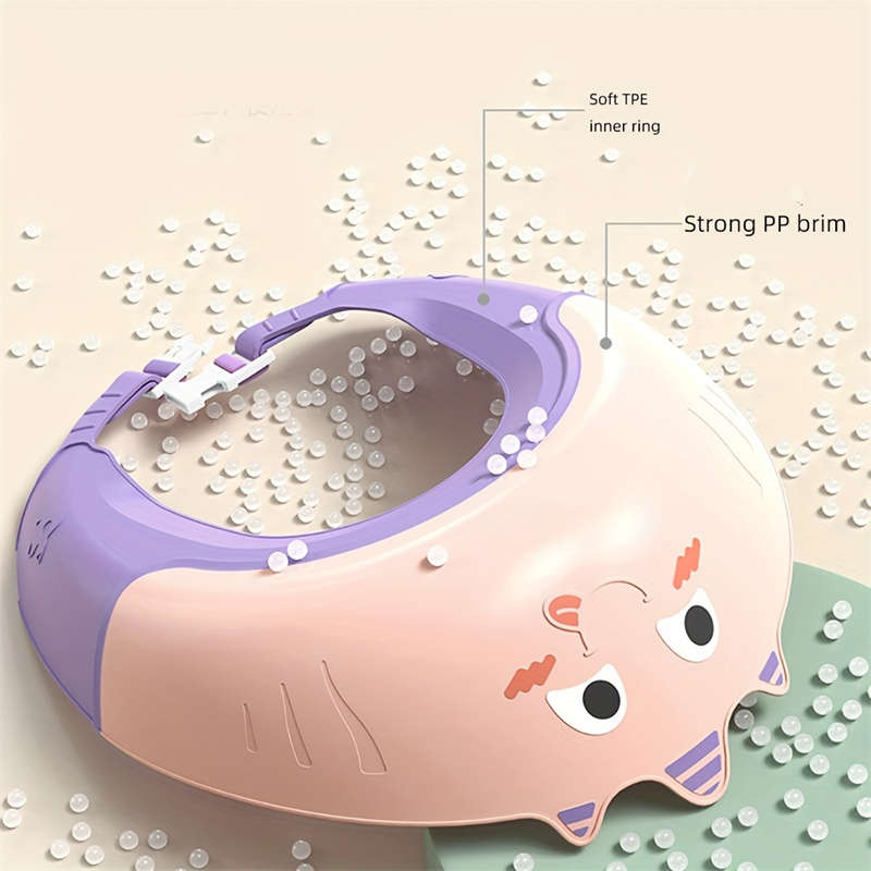 Adjustable Kids Shower Cap - Waterproof Shampoo Cap with Ear and Eye Protection