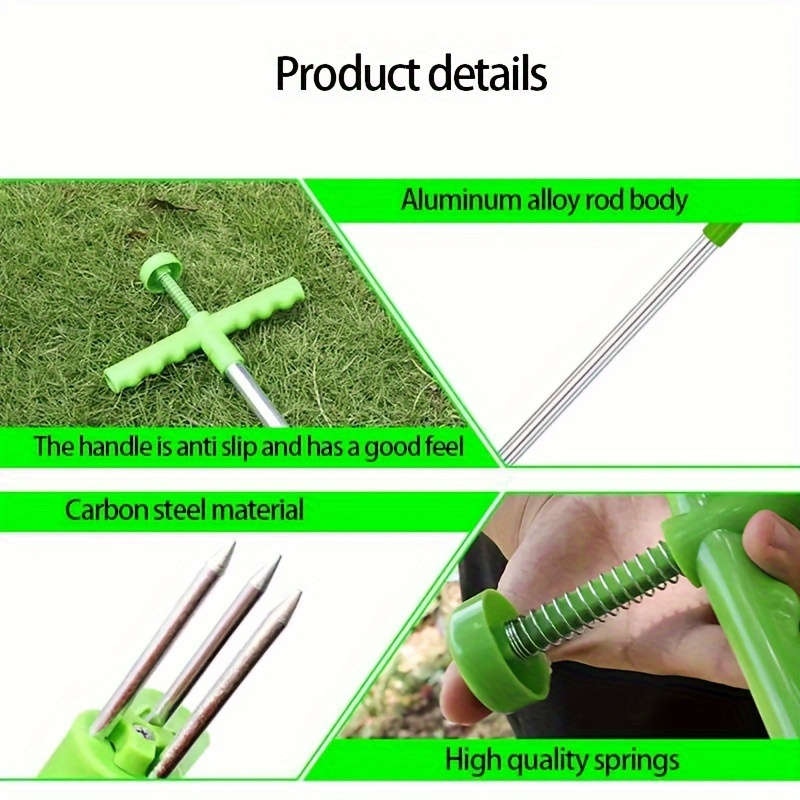 Double-Section Split Aluminum Tube Vegetable Digging Gardening Hand Tool Weed Removal Tool