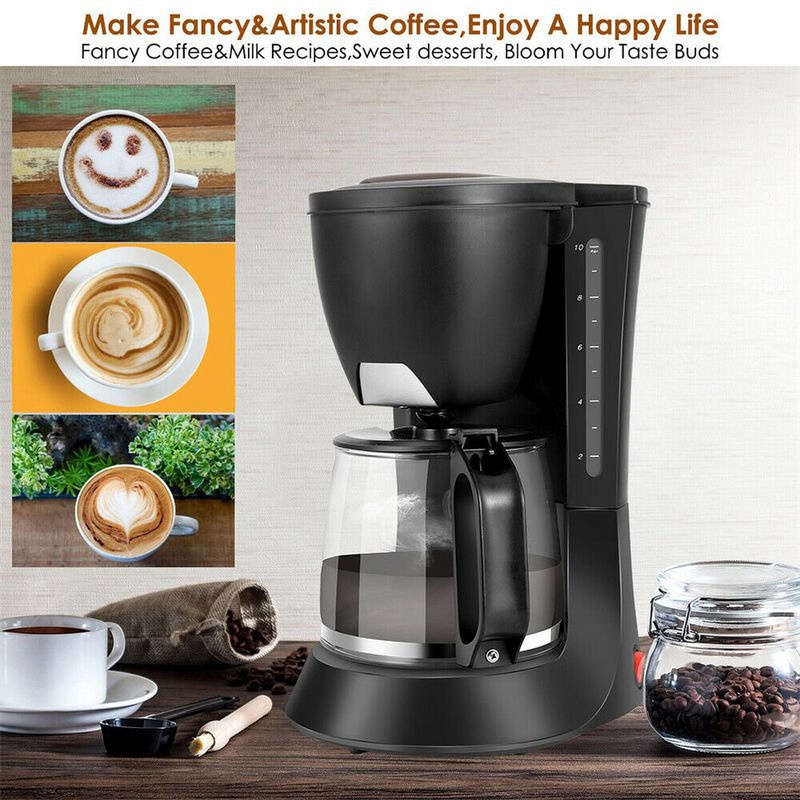 10 Cup Drip Coffee Maker Brew Restaurant Pot Maker with Glass Coffee Maker