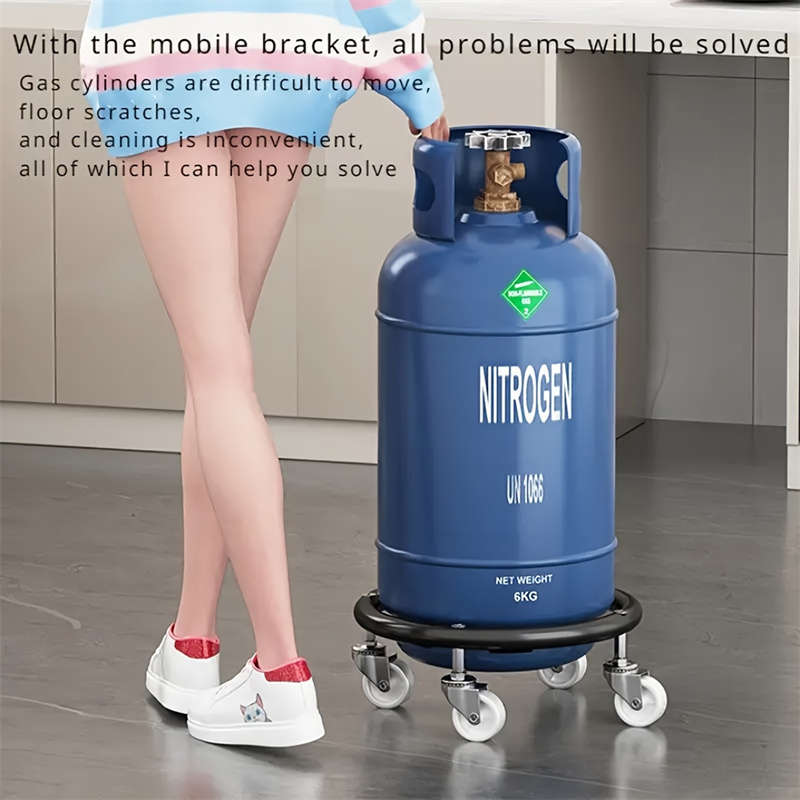 Heavy Duty Stainless Steel Gas Cylinder Cart, Removable Propane and LPG Tank Holder