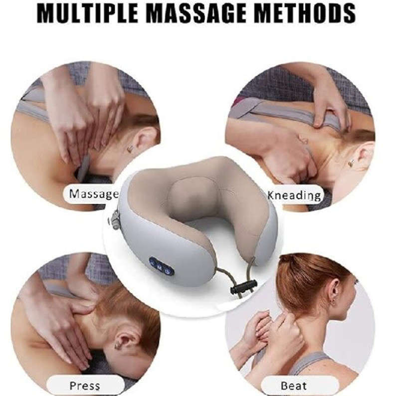 Rechargeable U-shaped Neck Massager Pillow Travel Car Relaxation Massage Pillow