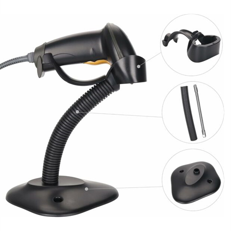 Adjustable Hands-Free Gooseneck Barcode Scanner Holder for Desktop Stand