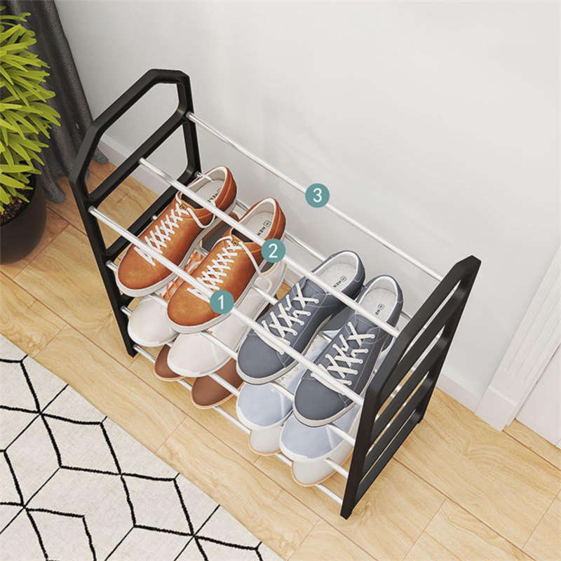 4-Tier Stackable Shoe Rack Shoe Storage Area Space Saving Entryway Shoe Rack