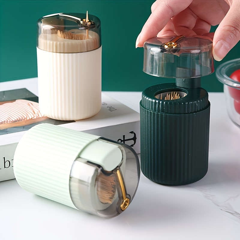 1pc Creative Design Storage Toothpick Box, Automatic Release Push-Type Toothpick Box