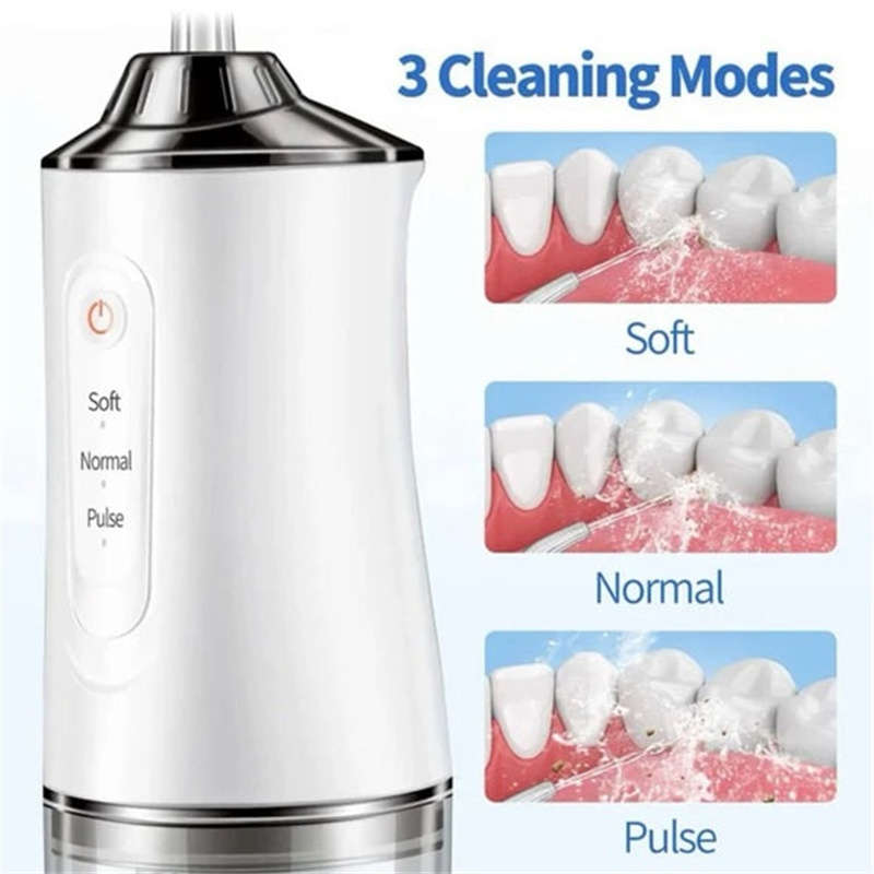 Rechargeable 3-mode Handheld Cordless Teeth Cleaner with 4 Nozzles