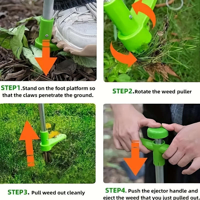 Double-Section Split Aluminum Tube Vegetable Digging Gardening Hand Tool Weed Removal Tool