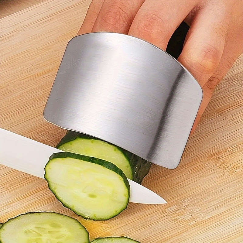 1 PC Stainless Steel Slicing Finger Guard Reusable Finger Guard