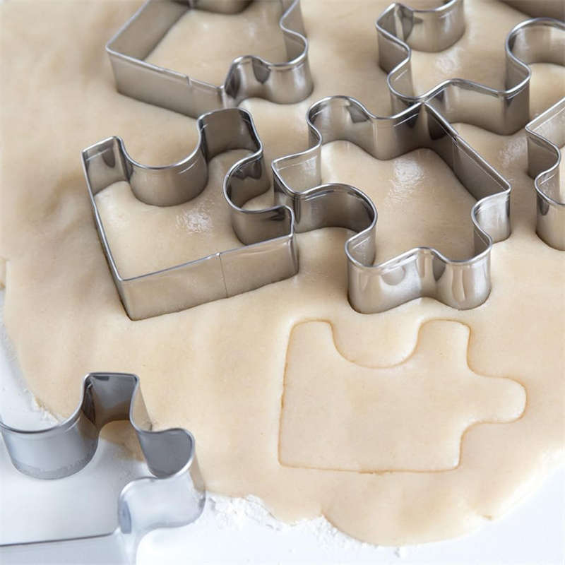 4pcs set of Stainless Steel Puzzle Shape Cookie Cutter Square Block Shape Cookie Cutters