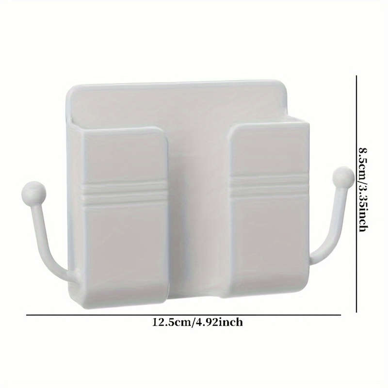 1Pcs Adhesive Wall Mount Bracket with Hook Cell Phone Charger Remote Control Organizer