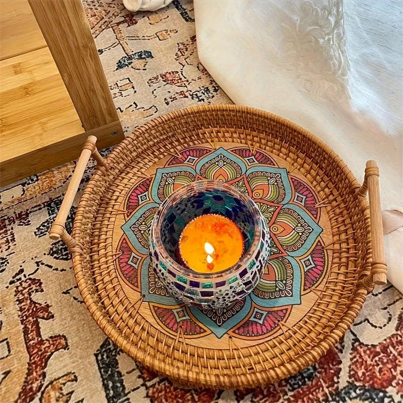 Double Layer Hand Woven Rattan Wicker Basket