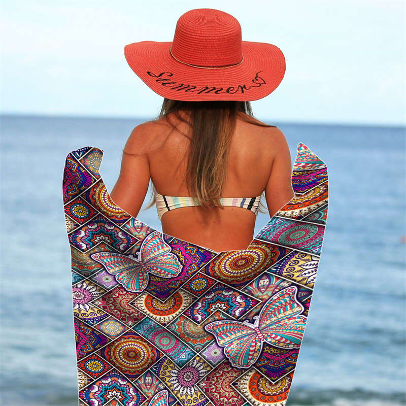 Long Beach Shawl Boho Style Perfect for Coconut Island Vacations and Beach Sunbathing