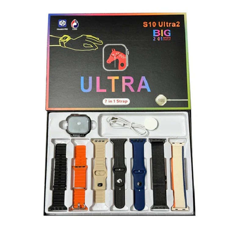 S10 Ultra 2 Big 2.01 Infinity Display 7-in-1 Smart Watch with Strap