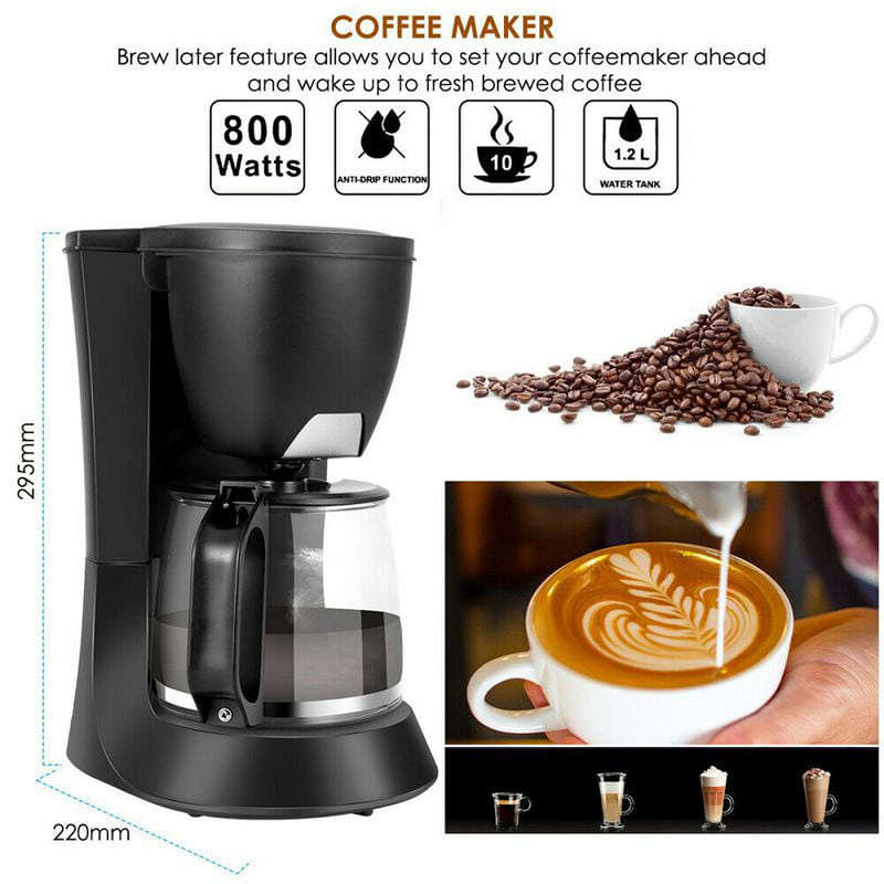 10 Cup Drip Coffee Maker Brew Restaurant Pot Maker with Glass Coffee Maker