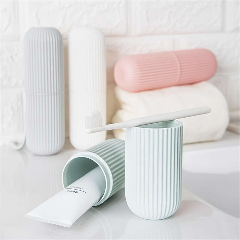 Travel Toothbrush Set, Portable Storage Case, Mouthwash Cup and Toothpaste Holder