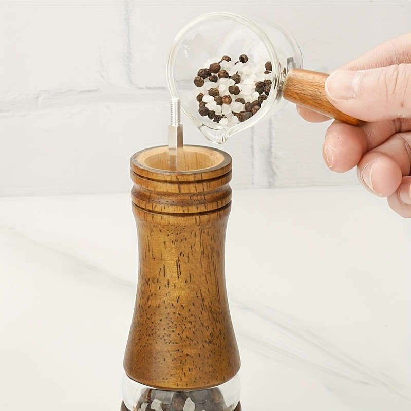 8 Adjustable Premium Oak Manual Pepper Grinder