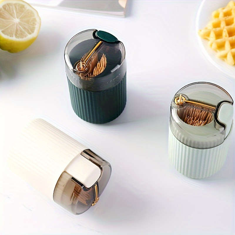 1pc Creative Design Storage Toothpick Box, Automatic Release Push-Type Toothpick Box