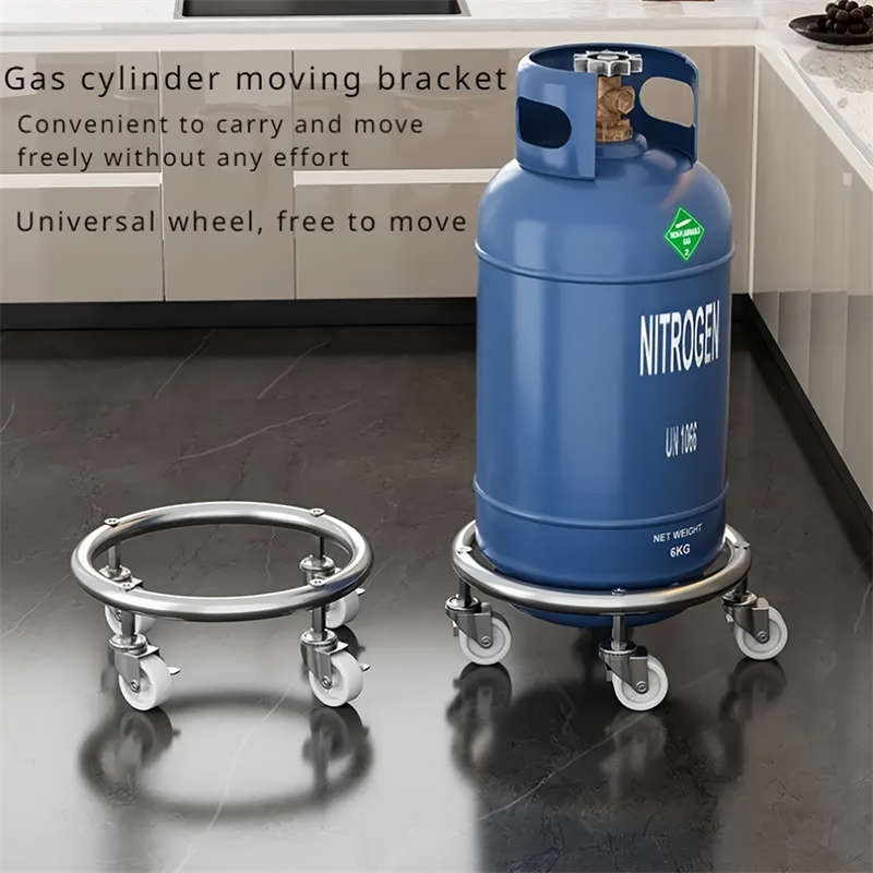Heavy Duty Stainless Steel Gas Cylinder Cart, Removable Propane and LPG Tank Holder