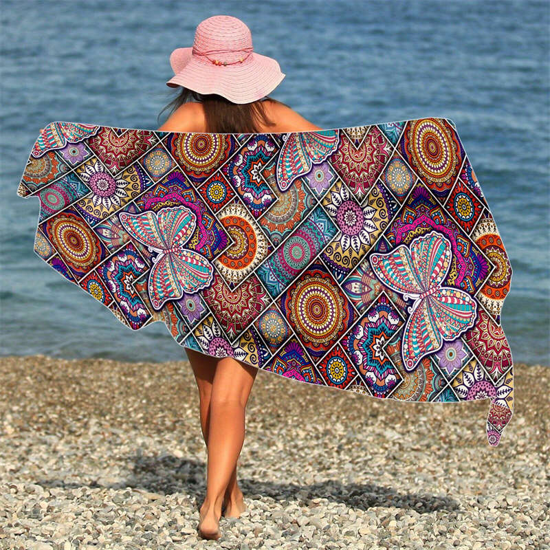 Long Beach Shawl Boho Style Perfect for Coconut Island Vacations and Beach Sunbathing
