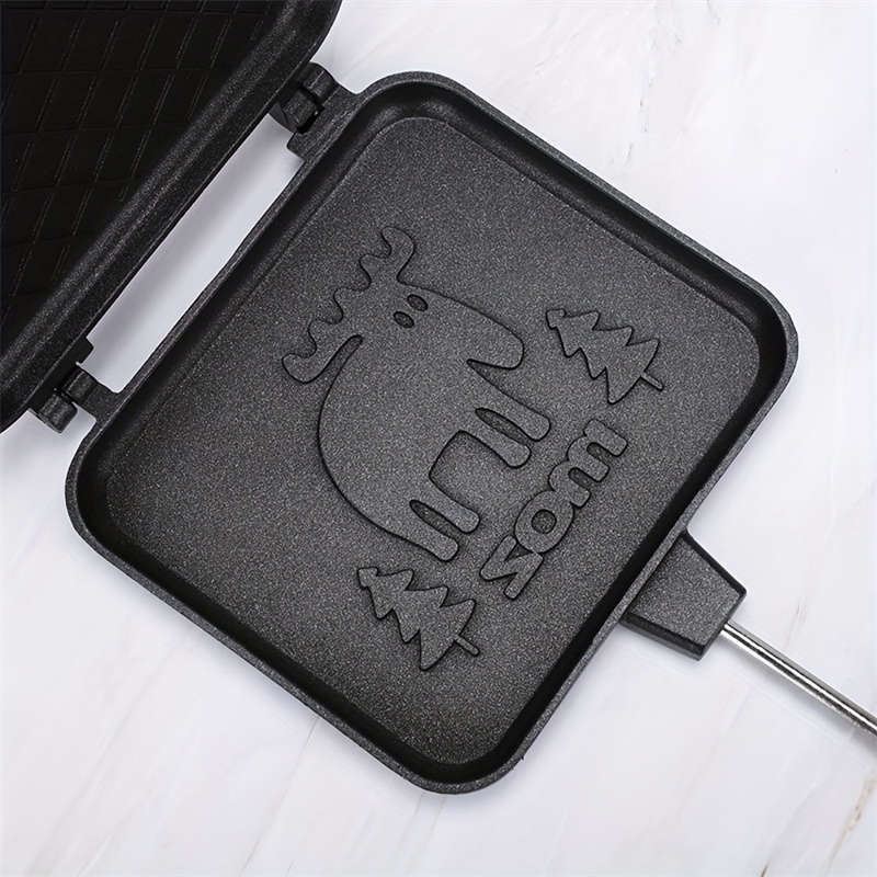 Durable Aluminum Kitchen Gadgets Non-Stick Double-Sided Mini Waffle Maker