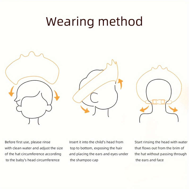 Adjustable Kids Shower Cap - Waterproof Shampoo Cap with Ear and Eye Protection