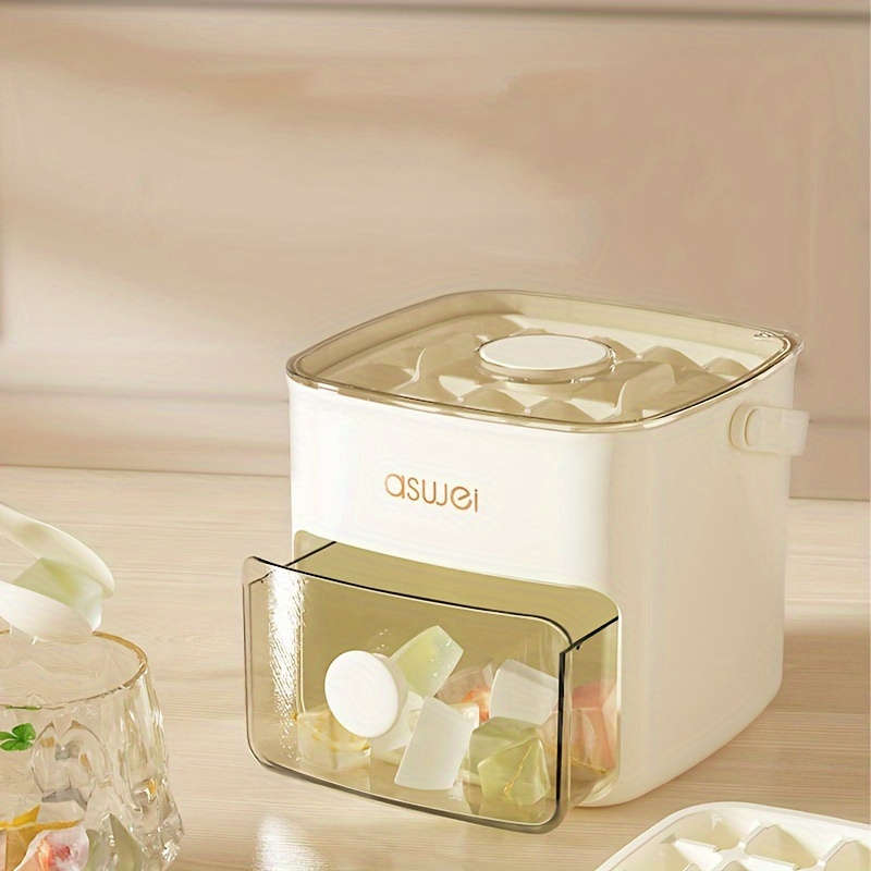 Portable Ice Maker with Food-Grade Plastic Ice Trays with Storage Bin and Lid
