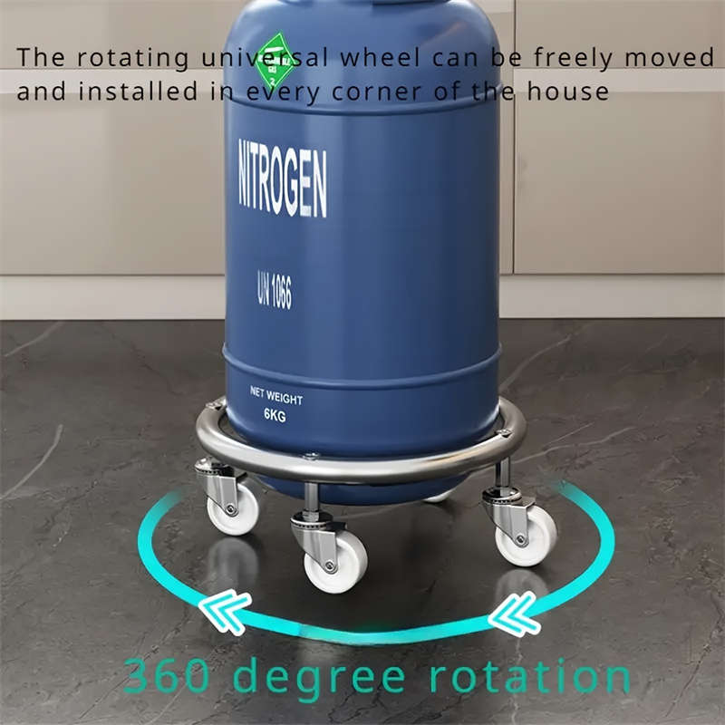 Heavy Duty Stainless Steel Gas Cylinder Cart, Removable Propane and LPG Tank Holder