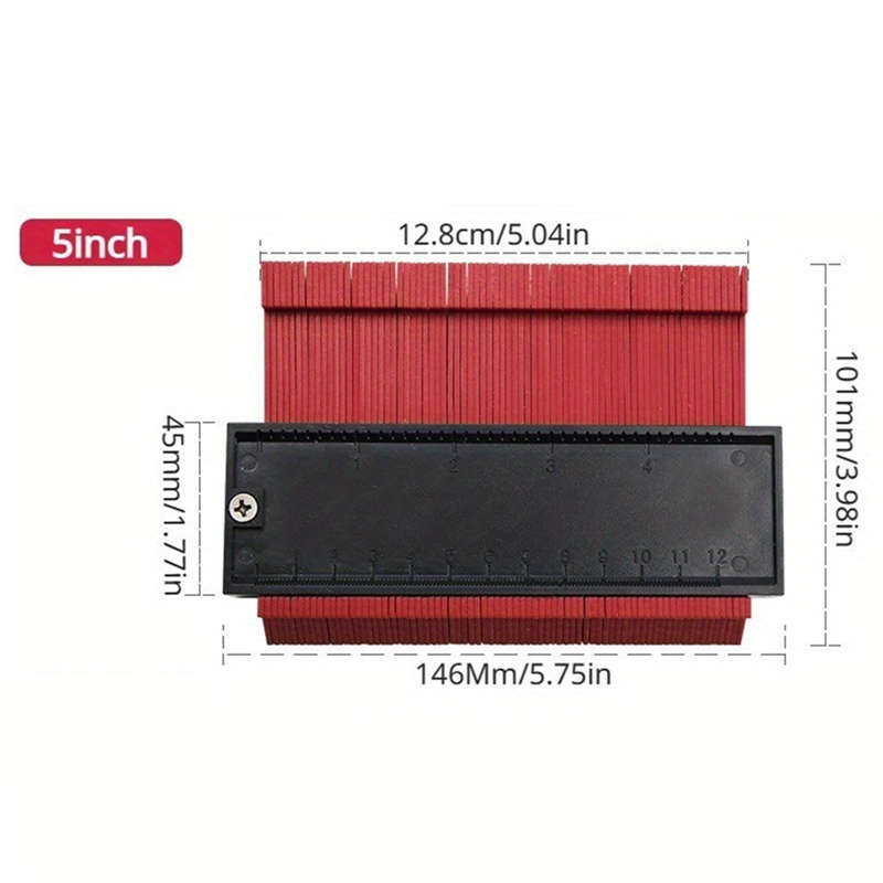 12.7cm Adjustable Precision Contour Duplicator for DIY Carpentry, Carpet and Tile Measurements