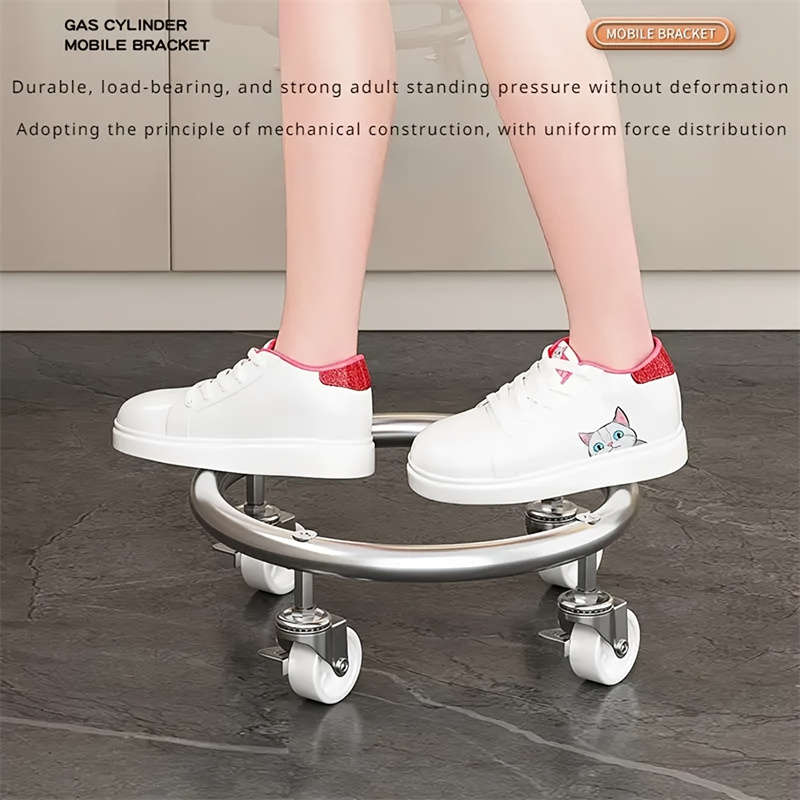 Heavy Duty Stainless Steel Gas Cylinder Cart, Removable Propane and LPG Tank Holder