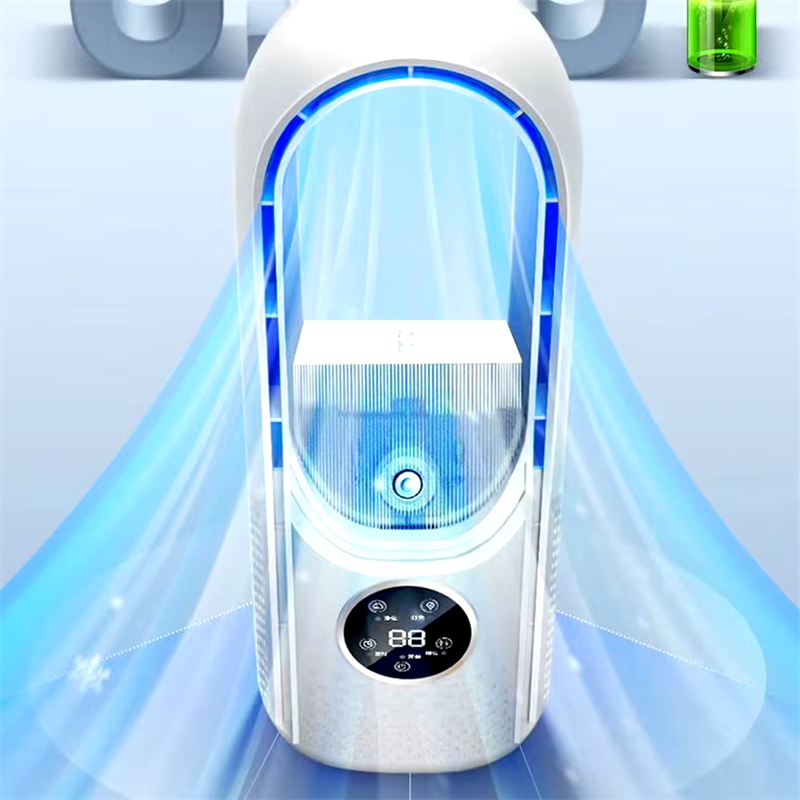 Portable USB Rechargeable Desk Fan 6-Speed Adjustable Low Noise Vertical Cooling Fan