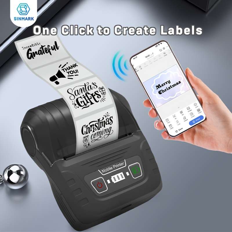 1 Portable Label Printer With a Roll Of 4030 Paper