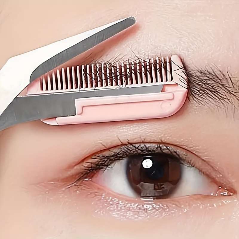 Stainless Steel Eyebrow Razor with Comb - Dual Use, Safe for Beginners
