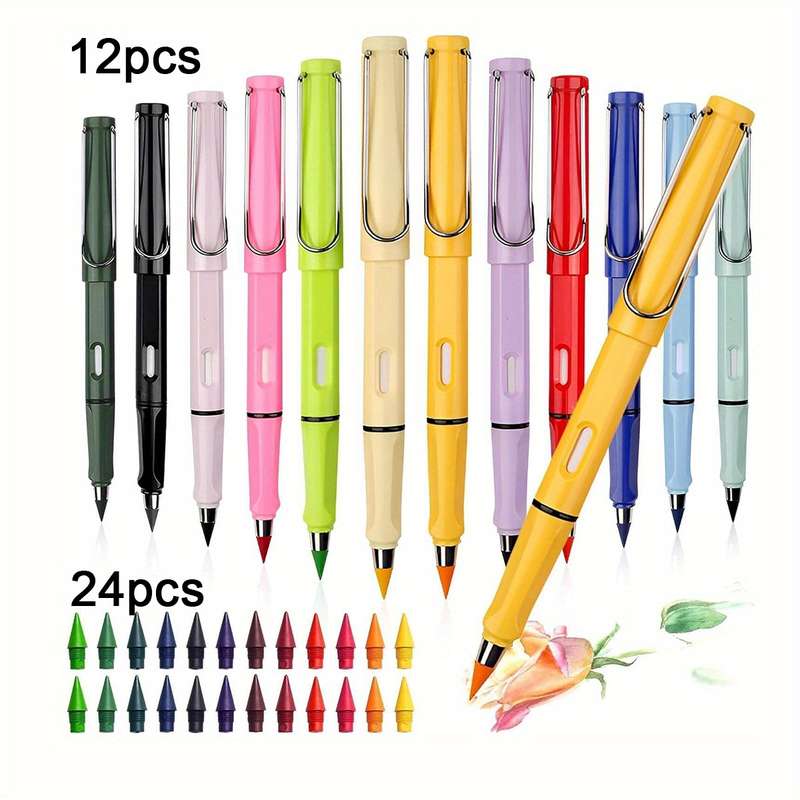 Set Of 12 Non-Sharpening Colored Pencils