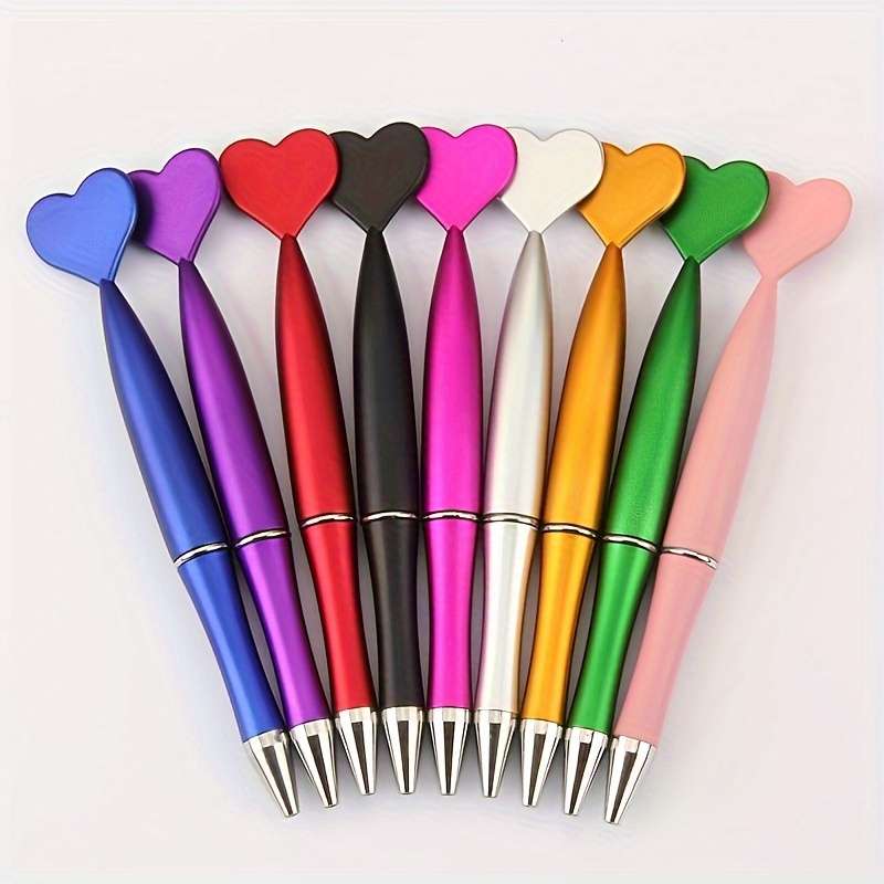 9pcs/set love shaped ballpoint pens creative plastic