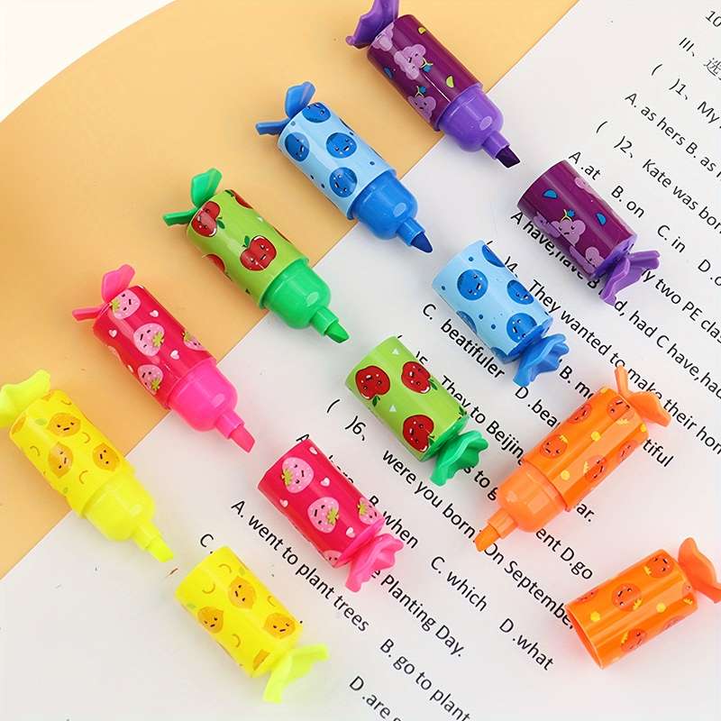 6 Colorful Candy Pastel Highlighters