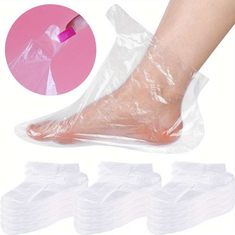 100 Transparent Disposable Pe Plastic Foot Bags