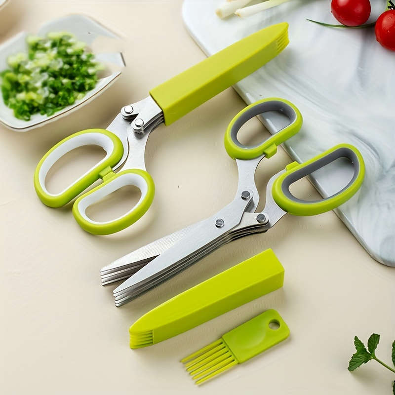 Versatile 5-ply stainless steel kitchen shears - perfect for cutting scallions, seaweed and more - e