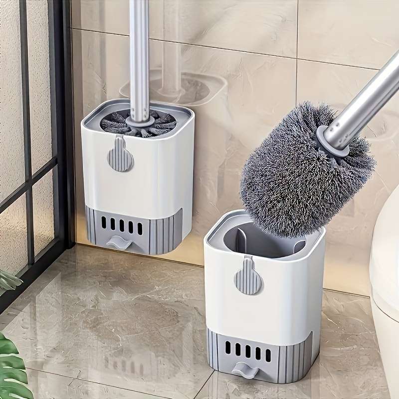 Wall-Mounted Long-Handled Toilet Brush Set