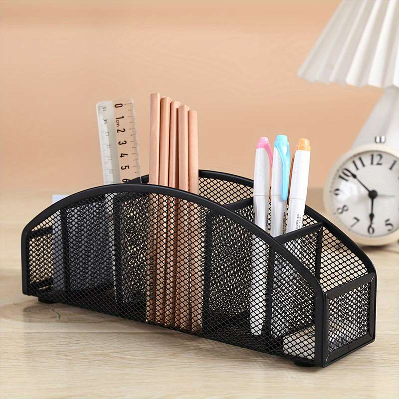 1 Piece Black Metal Pen Holder