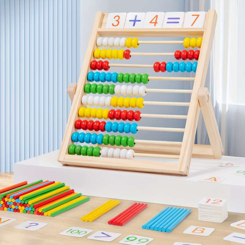 Math 10 Line Wooden Abacus