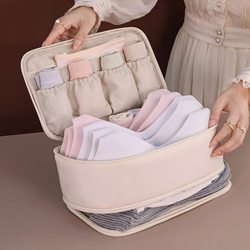 Spacious Beige Nylon Women's Travel Organizer