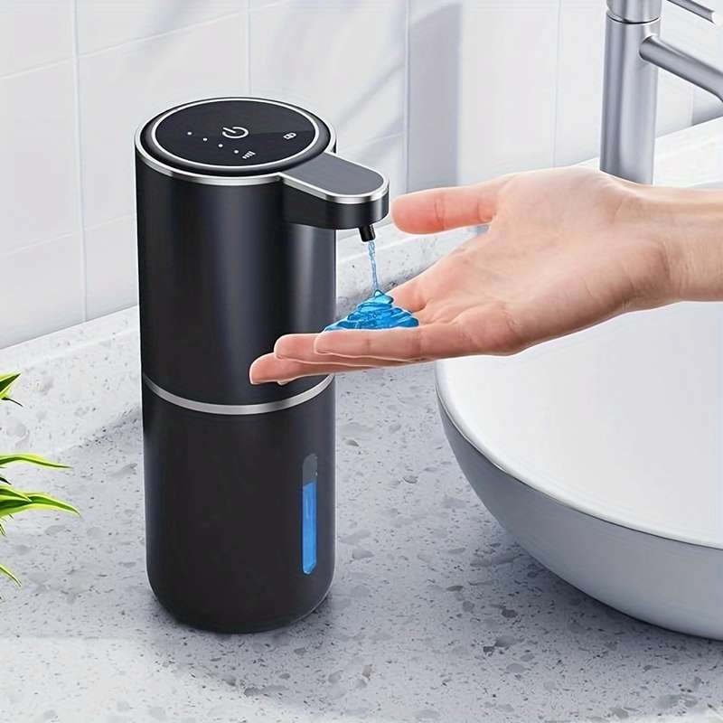 1pcs 380ml Touchless Soap Dispenser, Wall-mountable, IPX5 Waterproof, Lead-free Plastic, USB Recharg